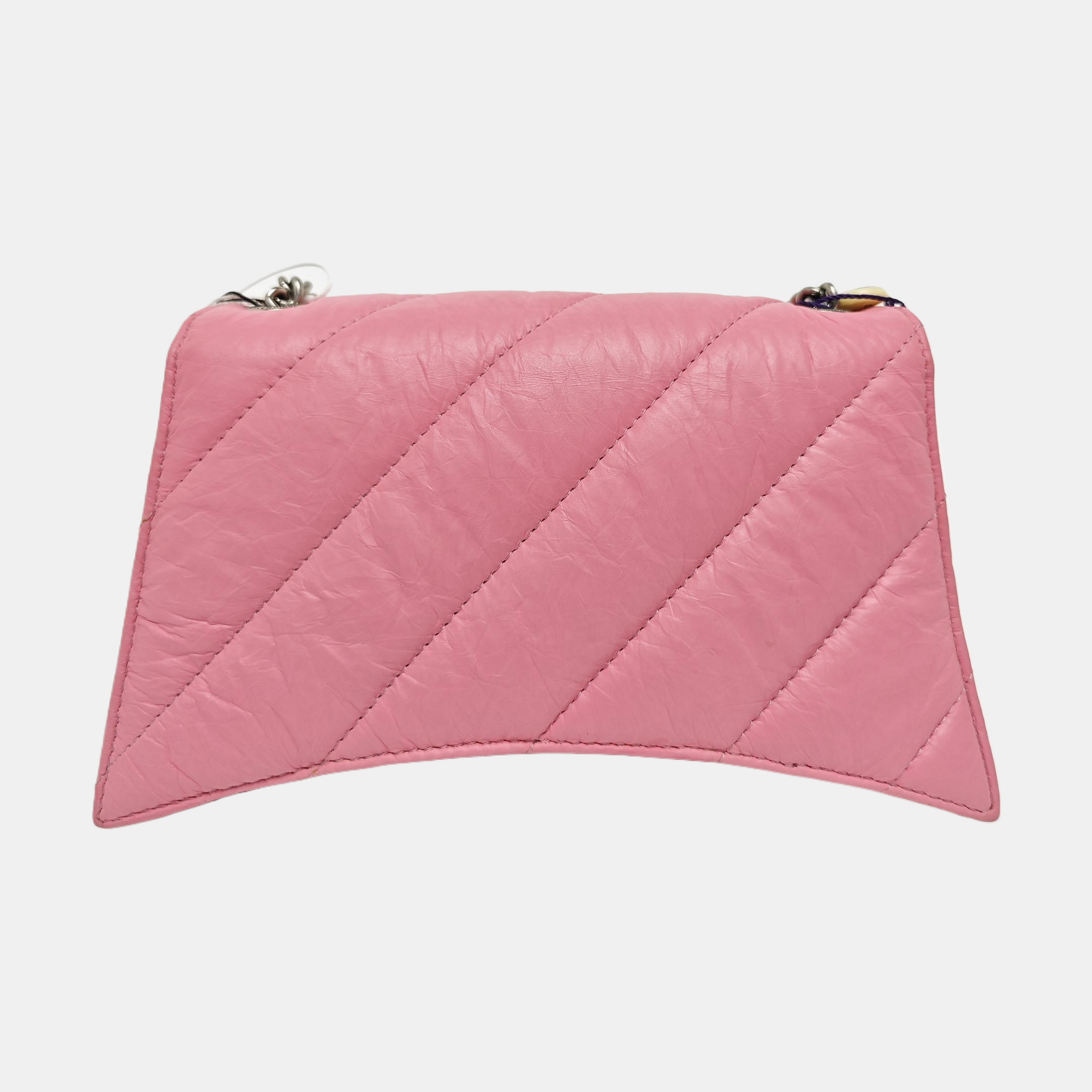 Hourglass Wallet On Chain Small Quilted Calfskin Pink