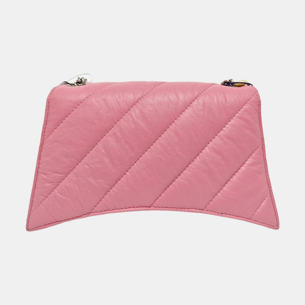 Hourglass Wallet On Chain Small Quilted Calfskin Pink