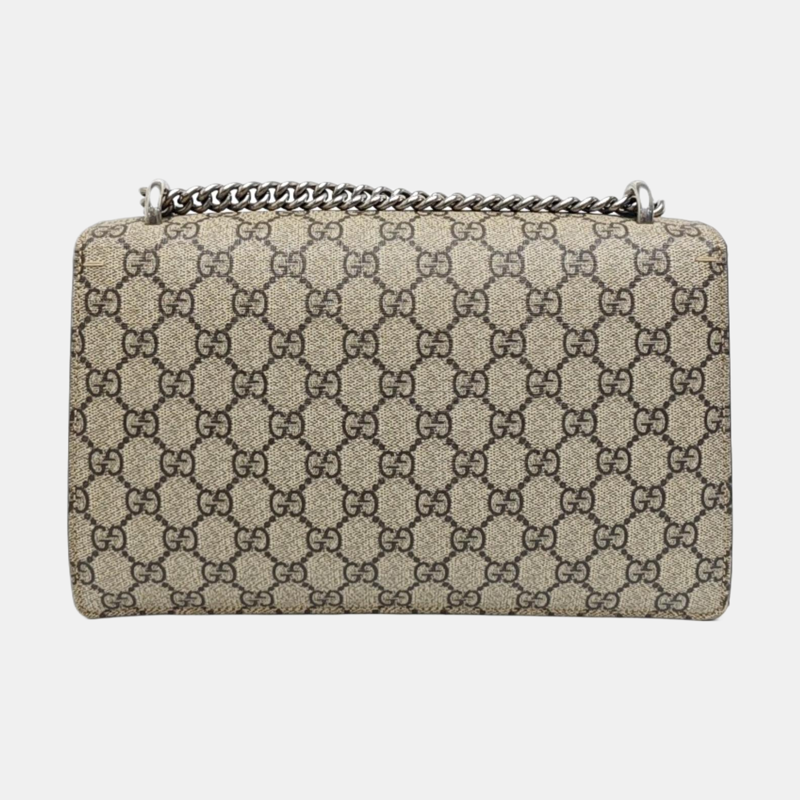 Dionysus Small Monogram Coated Canvas Beige