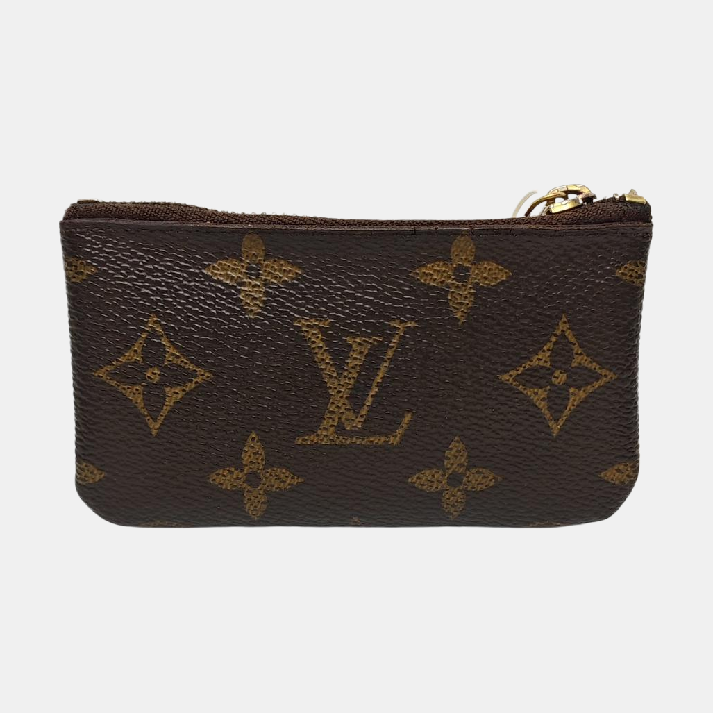 Monogram Coated Canvas Clutch Brown