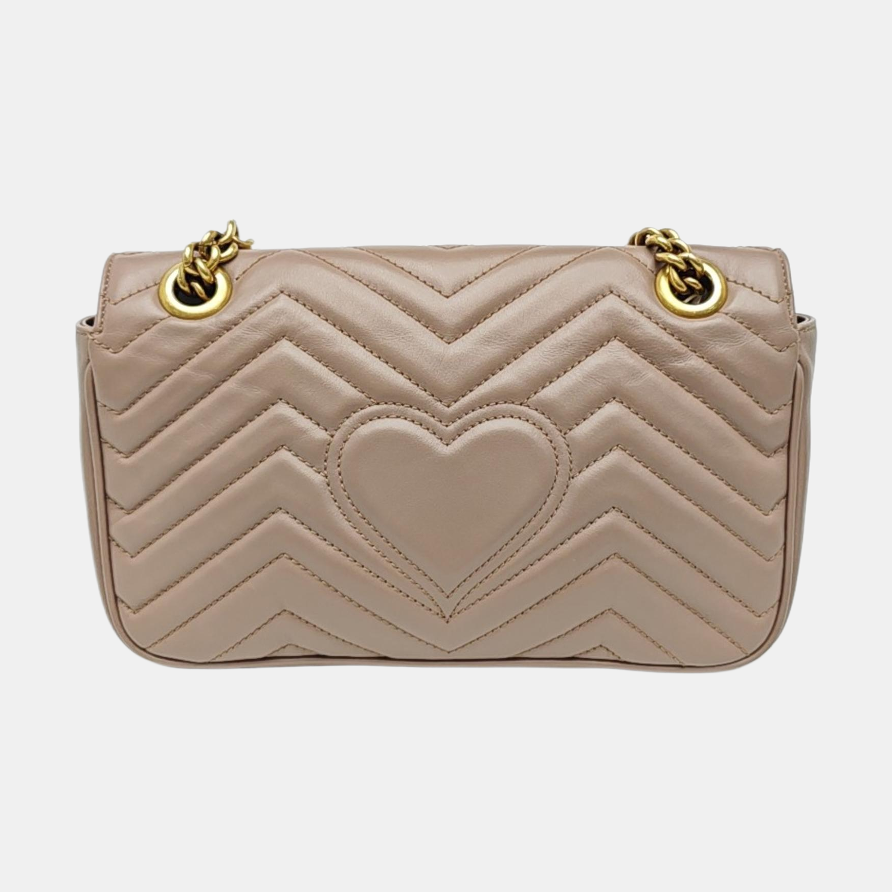 GG Marmont Medium Quilted Calfskin Gray