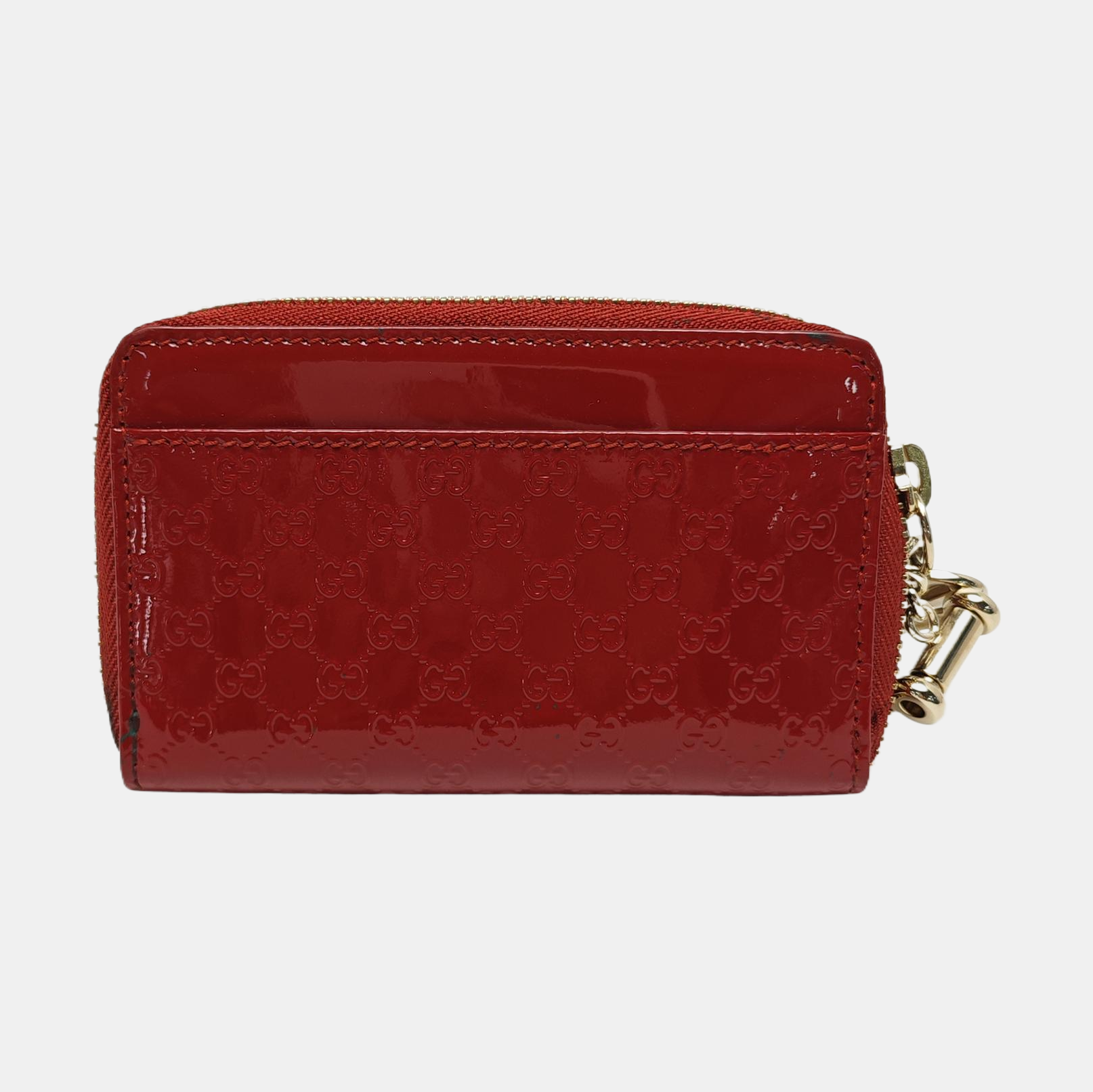 Monogram Patent Leather Coin Purse Red