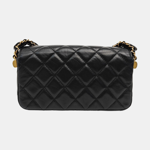 23K Quilted Calfskin Black