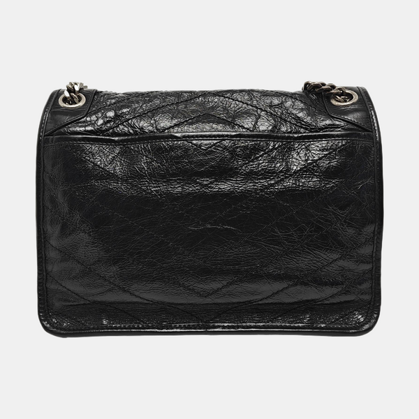 NIKI Medium Chevron Calfskin Black