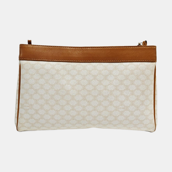 Quilted Coated Canvas Shoulder Bag White