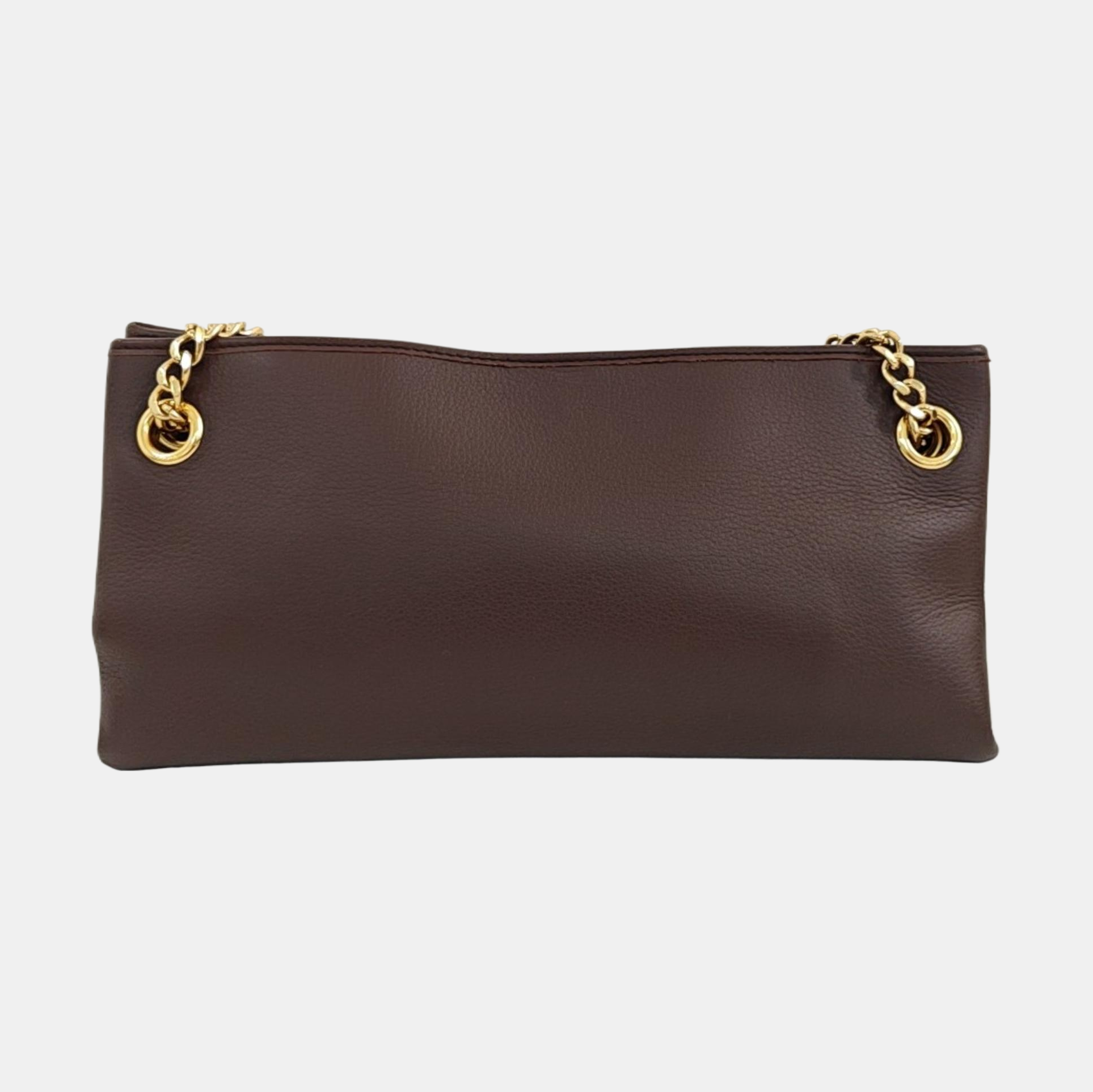 Calfskin Shoulder Bag Brown