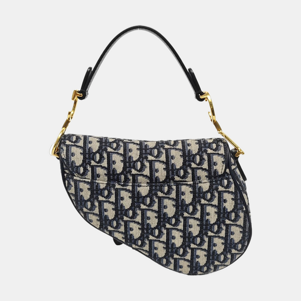 Saddle Mini Oblique Canvas Blue