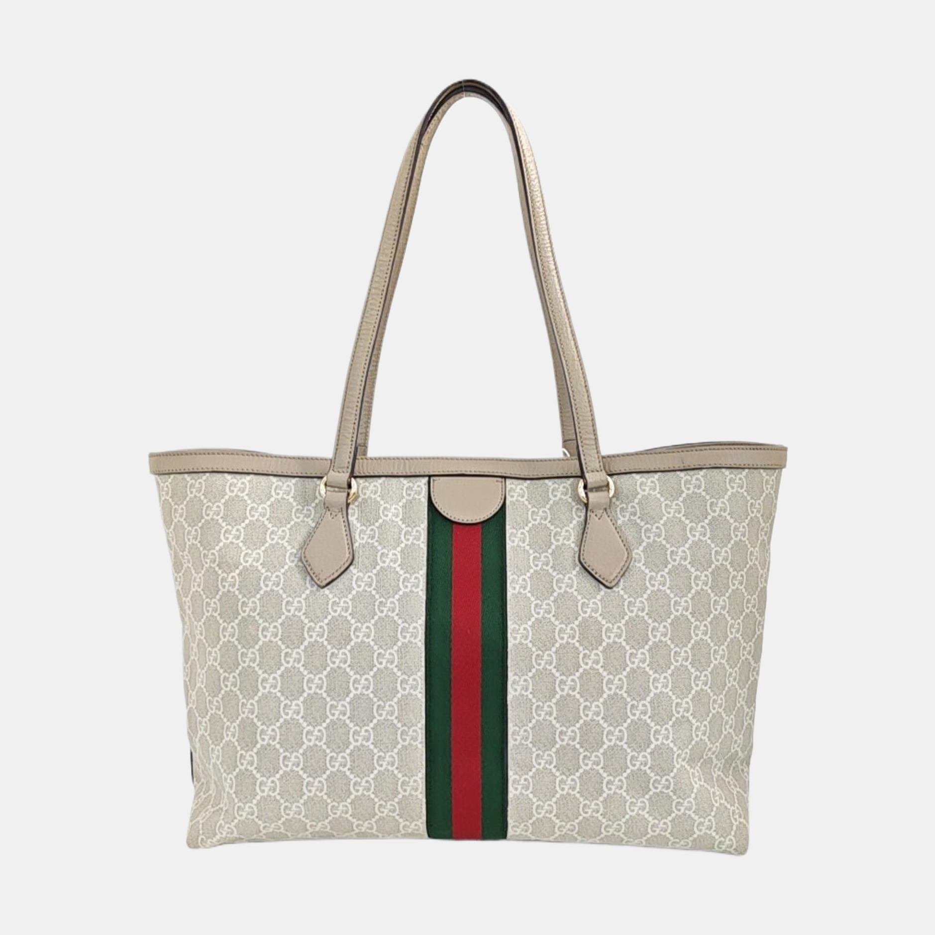 Ophidia Medium Monogram Coated Canvas Beige