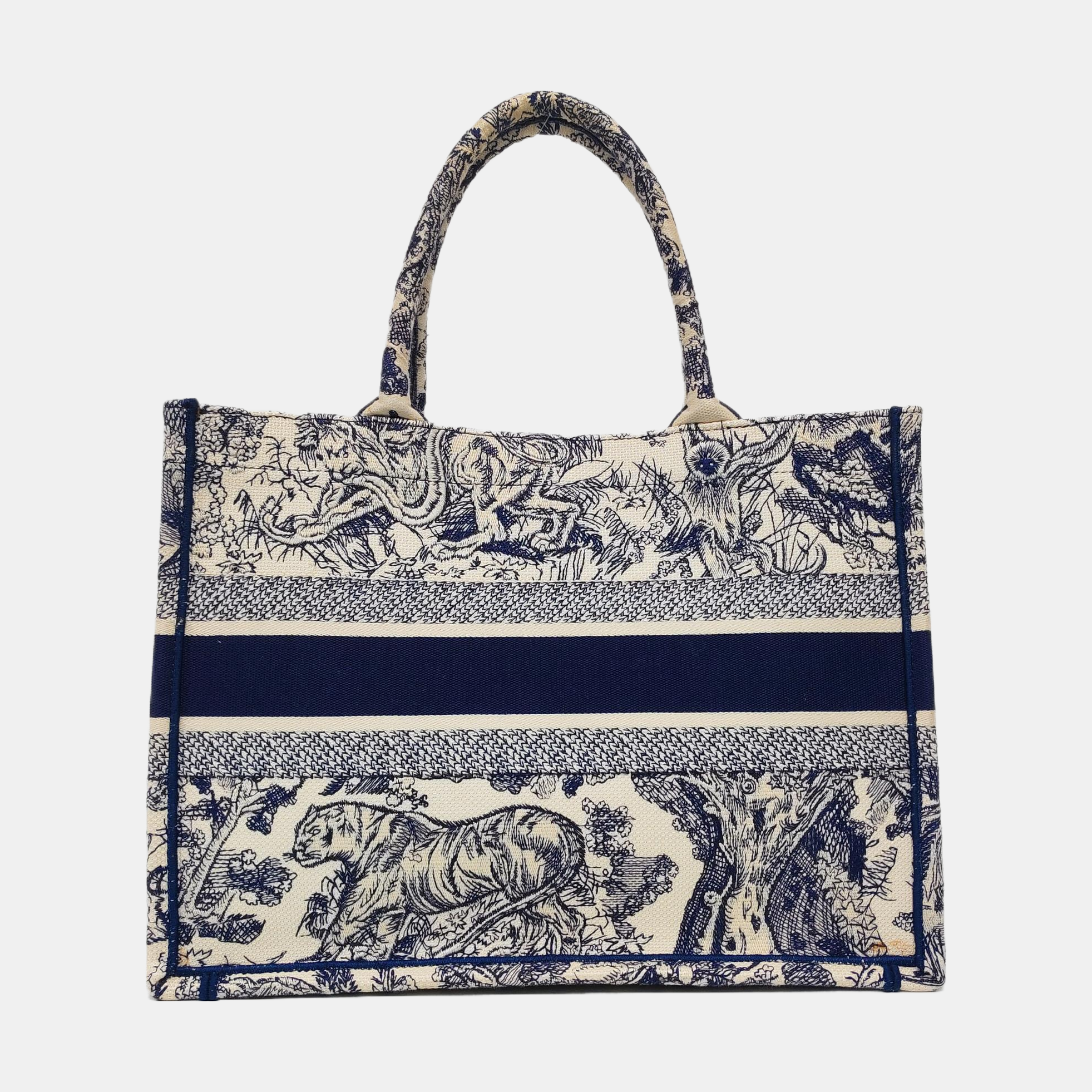 Authenticated pre-owned  Book Tote Medium Canvas Blue - Tote Bag at Looply