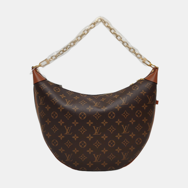 LOOP HOBO Monogram Coated Canvas Brown