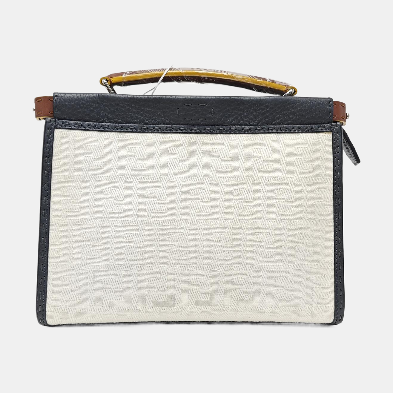 Monogram Fabric Shoulder Bag White