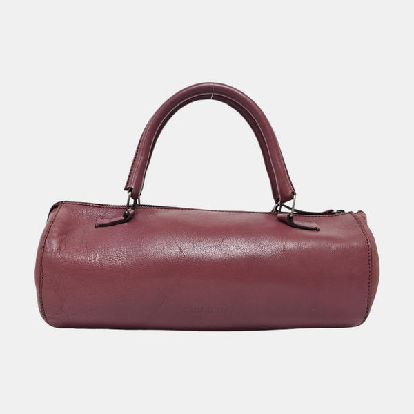 Lambskin Top Handle Bag Purple