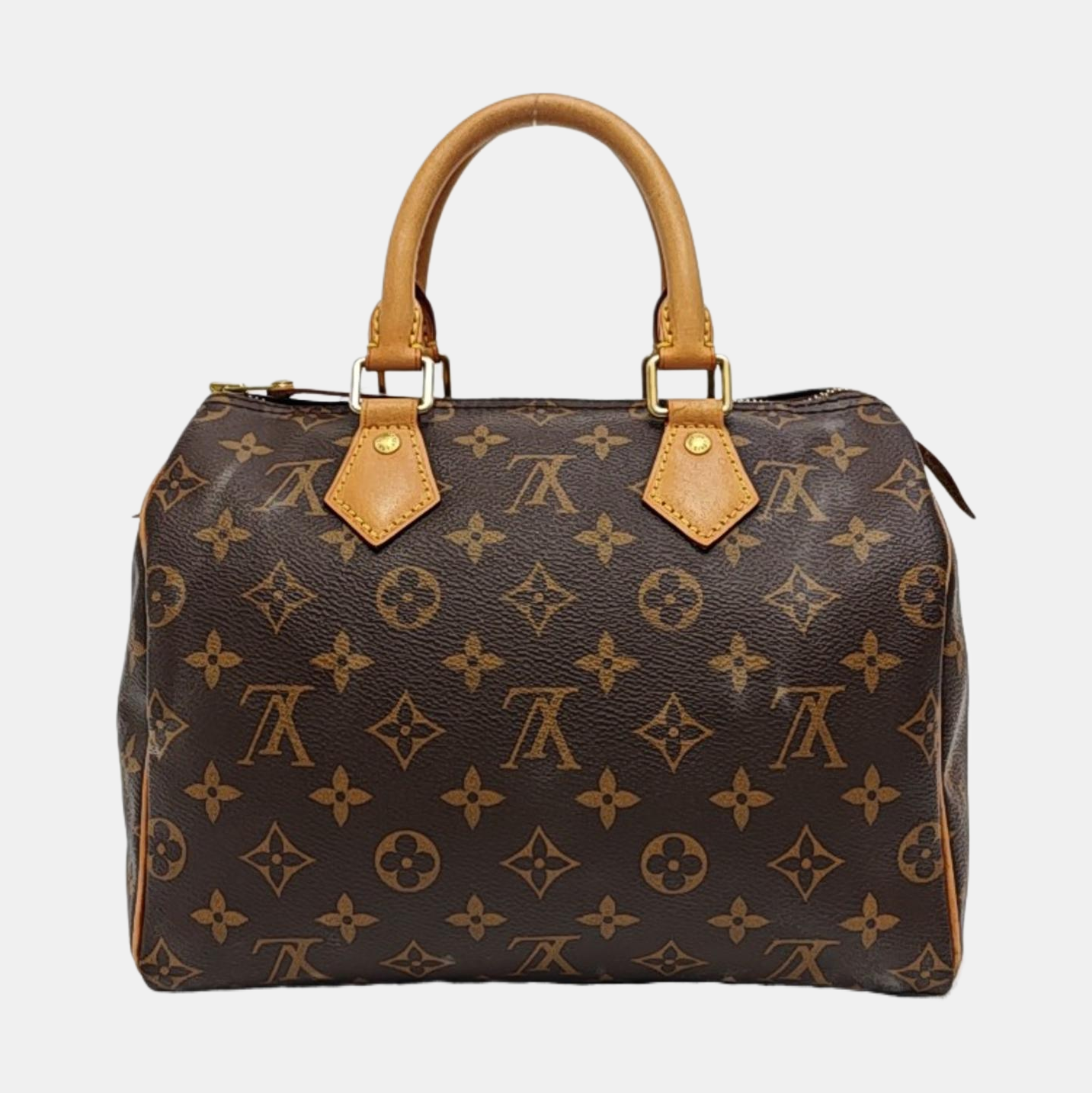 Authenticated pre-owned  SPEEDY 25 Monogram Coated Canvas Brown - Top Handle Bag at Looply