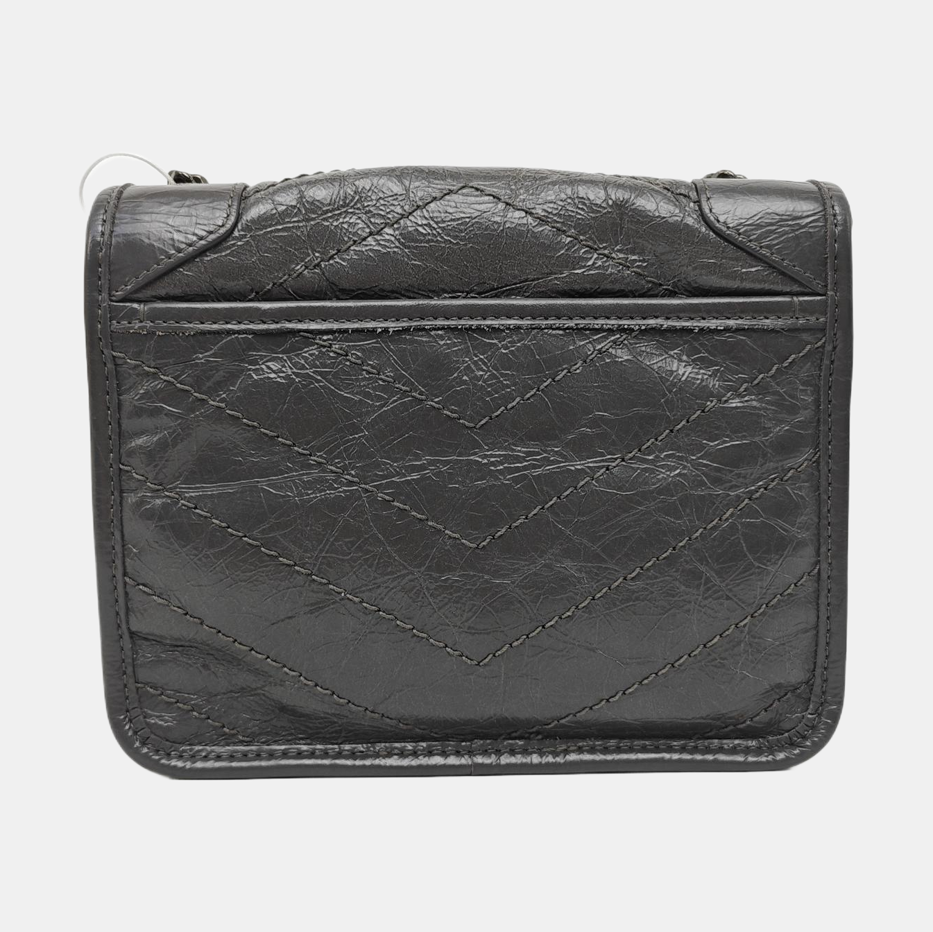 NIKI Mini Chevron Calfskin Gray