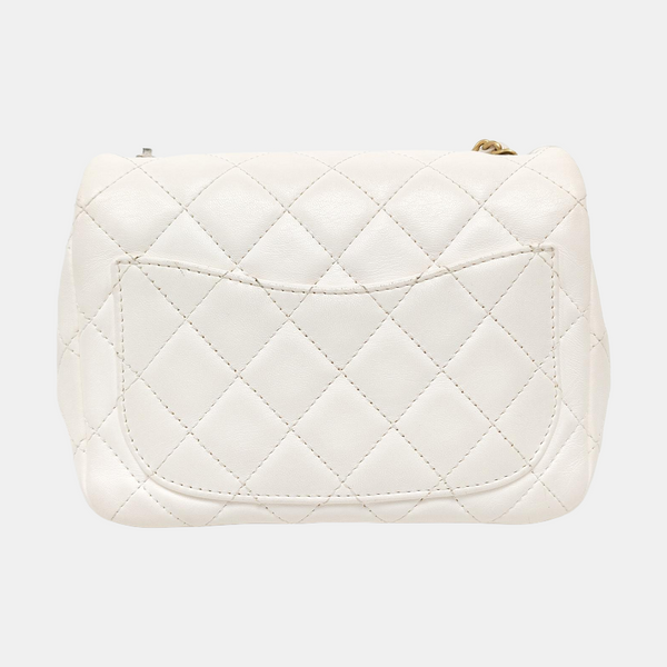 CLASSIC FLAP Mini Quilted Lambskin White
