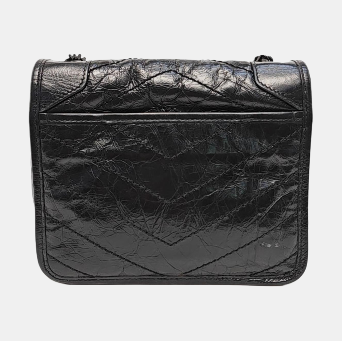 NIKI Mini Chevron Calfskin Black