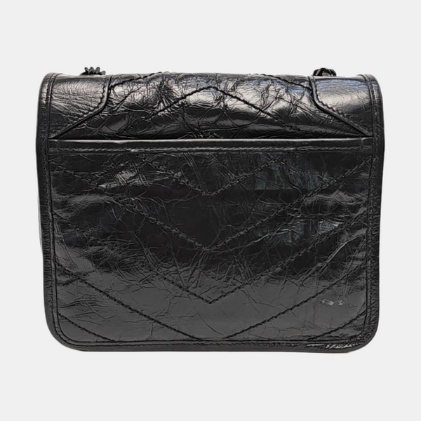 NIKI Mini Chevron Calfskin Black