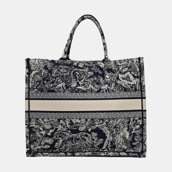 Book Tote Large Fabric Blue