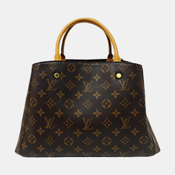 MONTAIGNE MM Monogram Coated Canvas Brown
