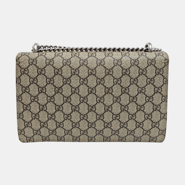 Dionysus Small Monogram Coated Canvas Beige