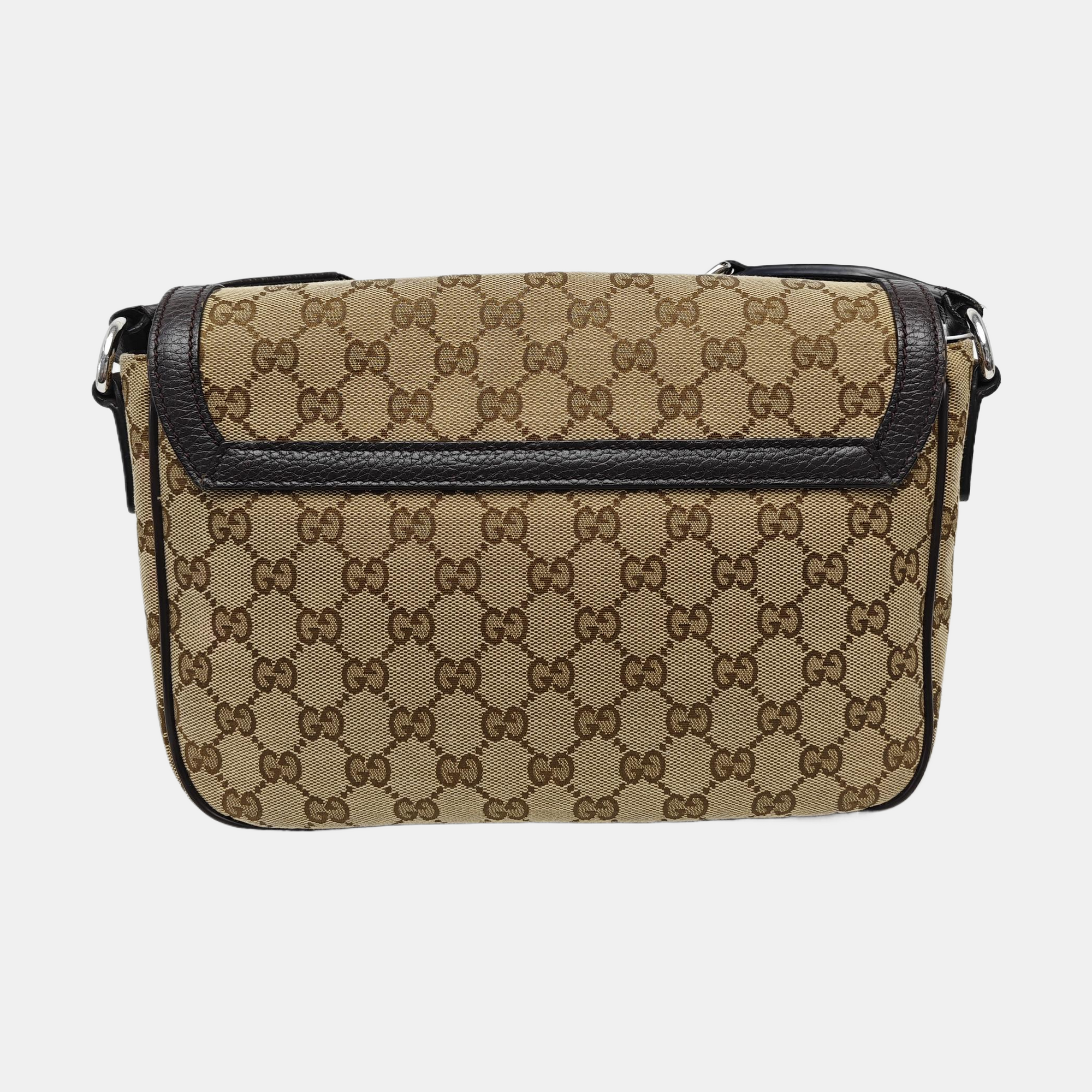 Monogram Canvas Shoulder Bag Brown