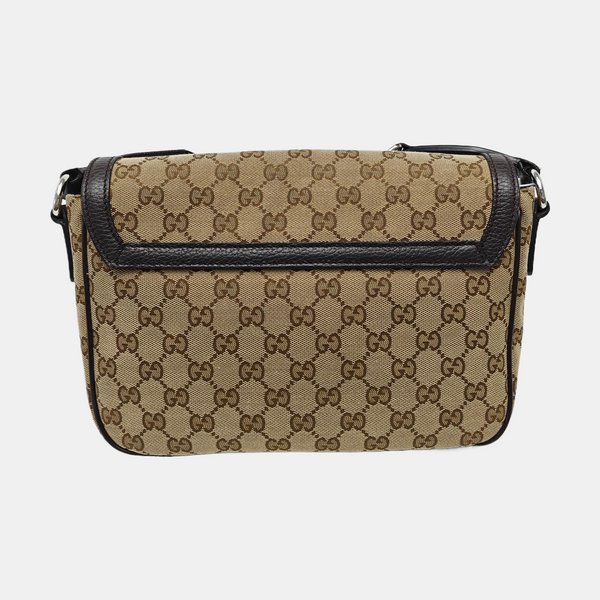 Monogram Canvas Shoulder Bag Brown