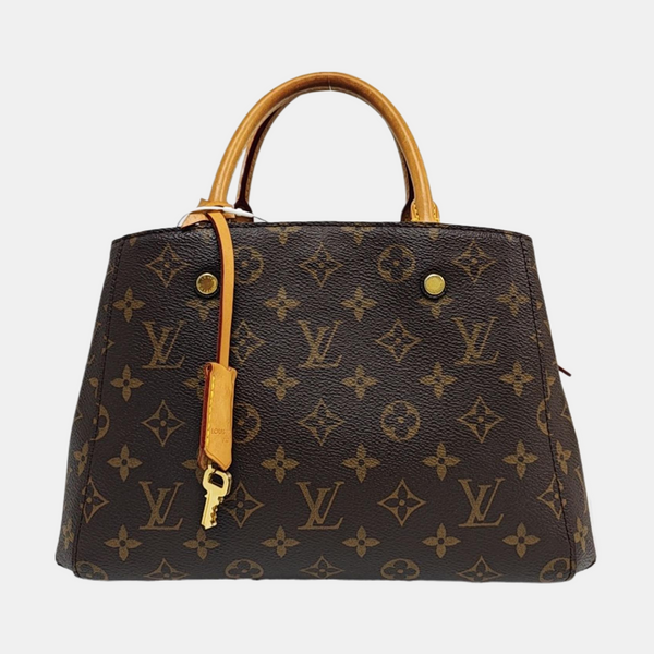 MONTAIGNE BB Monogram Coated Canvas Brown