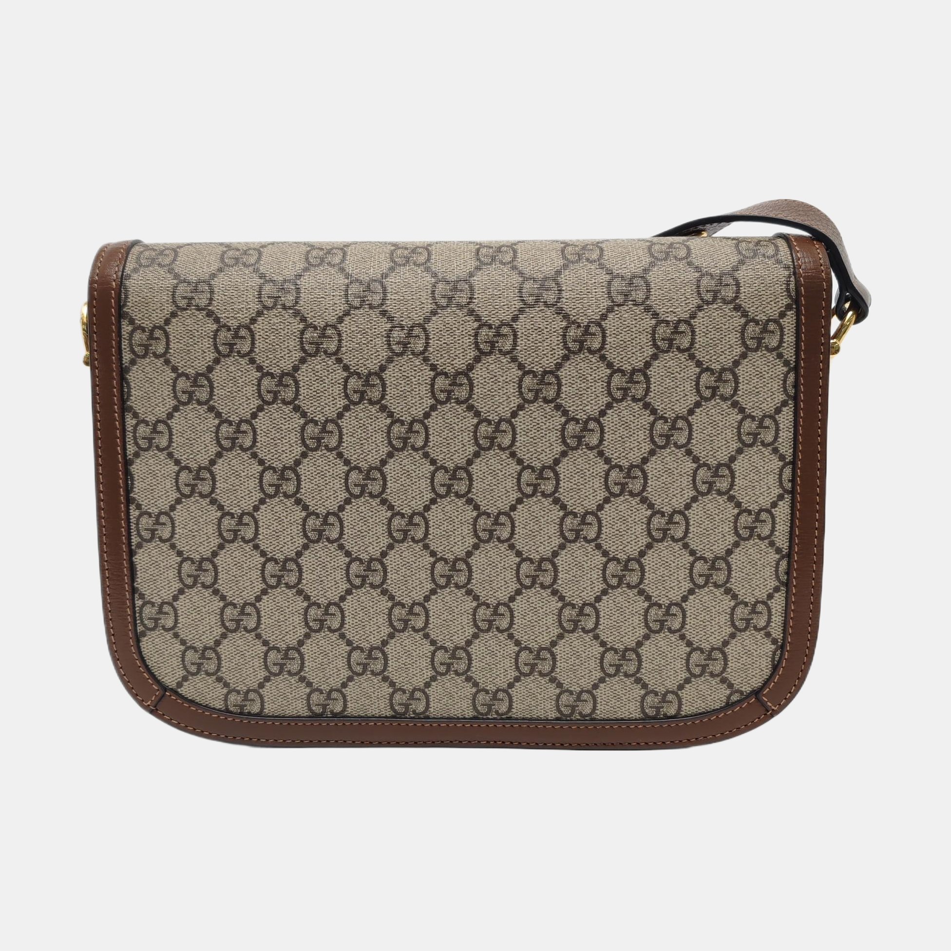 Horsebit 1955 Medium Monogram Coated Canvas Beige
