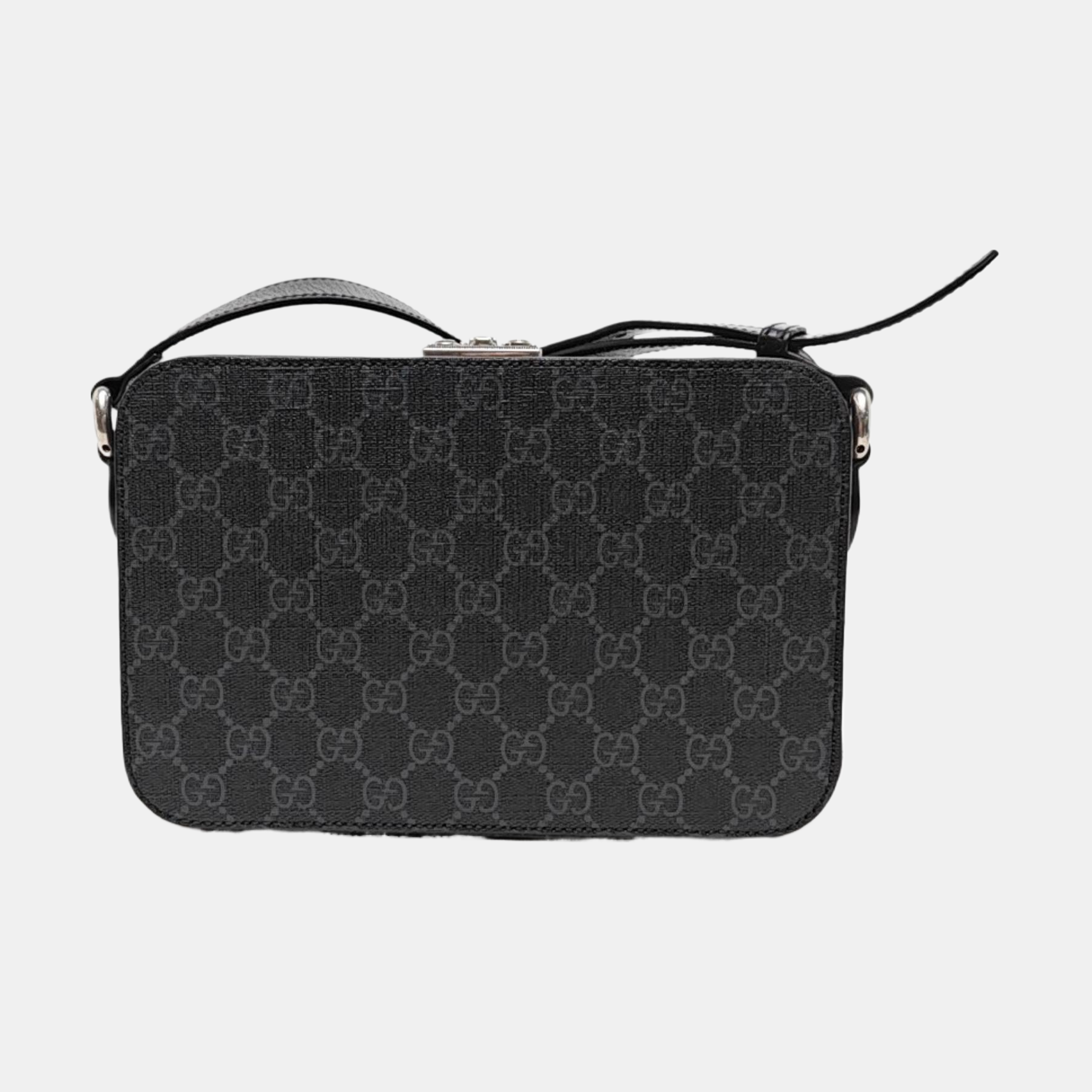 Monogram Coated Canvas Shoulder Bag Black