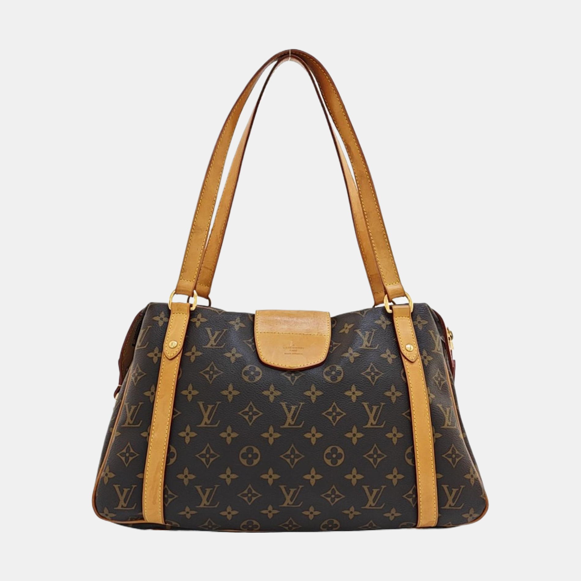 STRESA Monogram Coated Canvas Brown