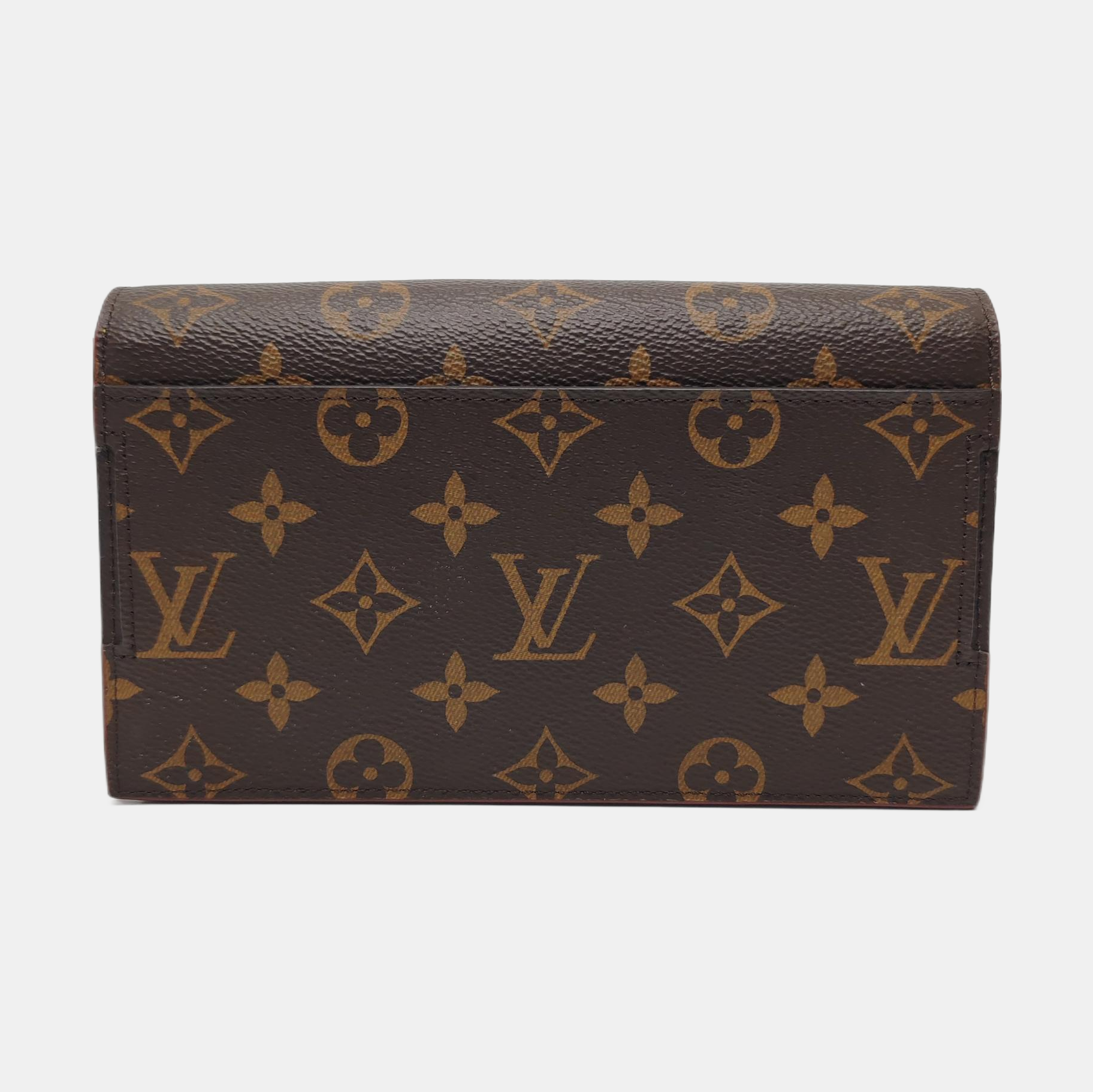 S LOCK Monogram Coated Canvas Brown
