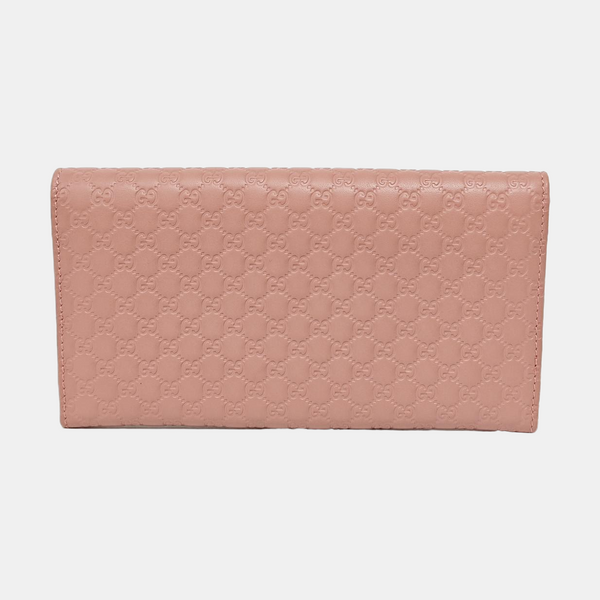 Microguccissima Monogram Calfskin Pink Wallet
