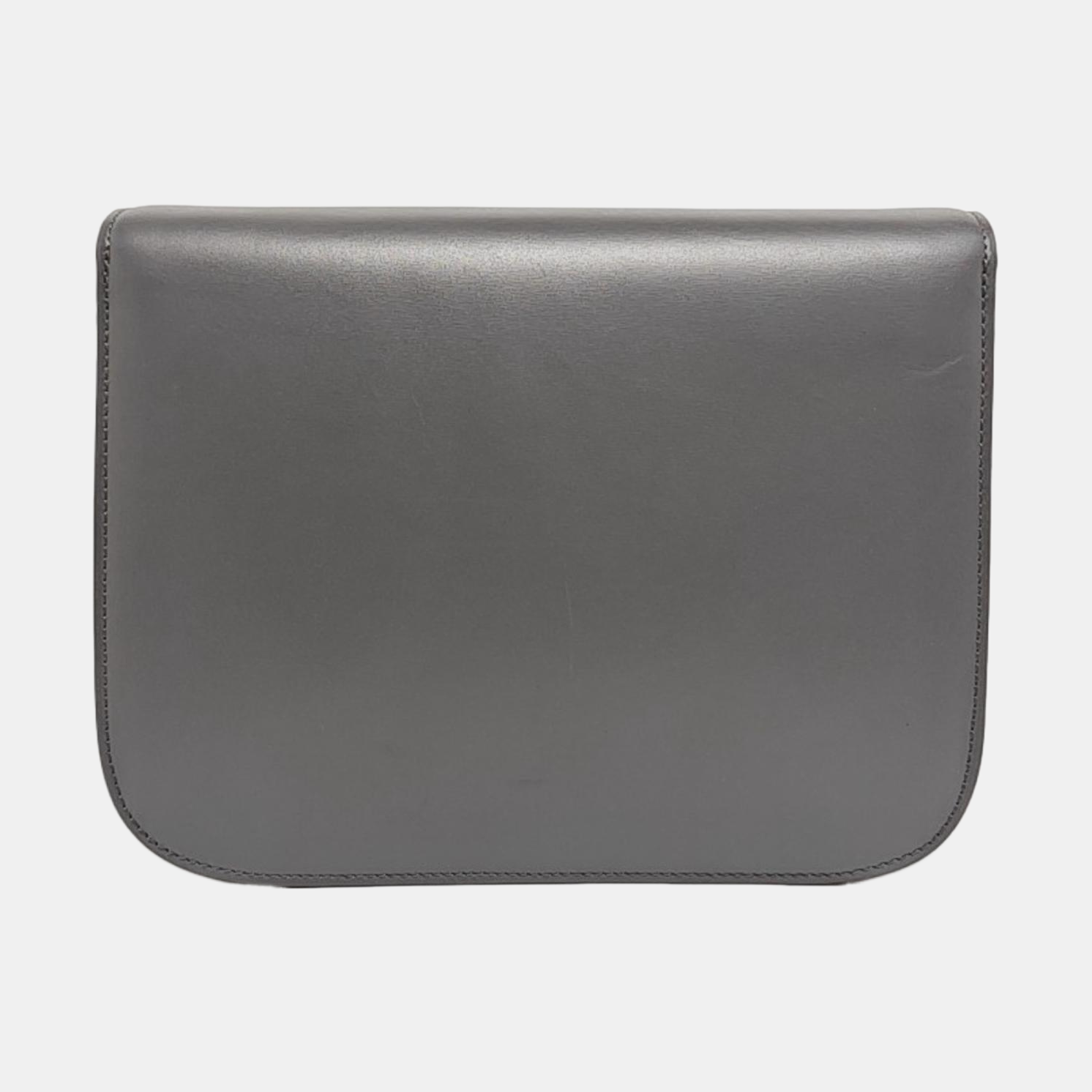 Authenticated pre-owned  CLASSIC BOX Medium Calfskin Gray - Shoulder Bag at Looply