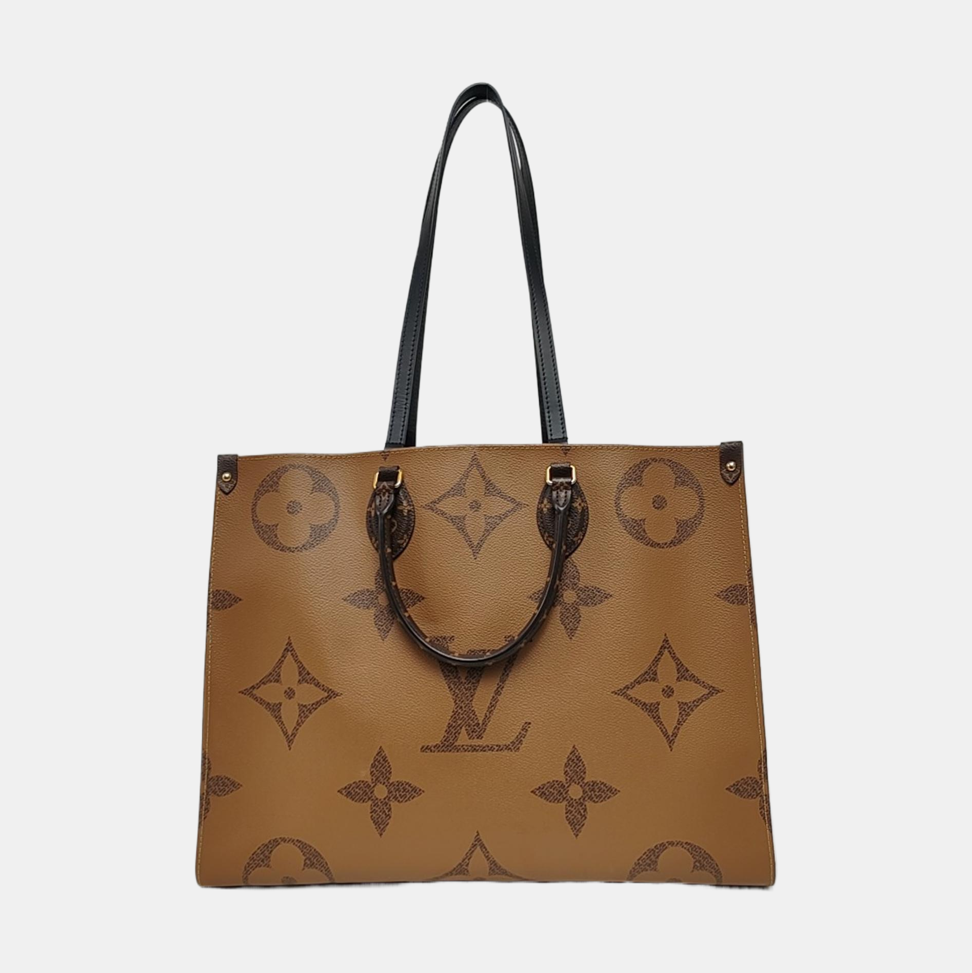 Authenticated pre-owned  ONTHEGO GM Monogram Coated Canvas Brown - Tote Bag at Looply