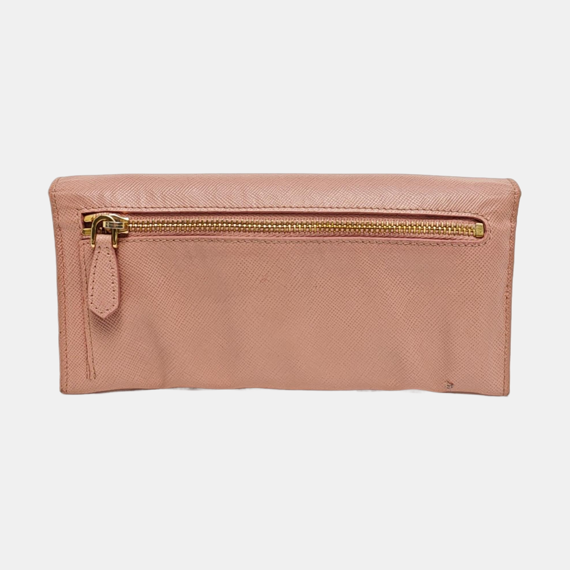 Fiocco Bow Saffiano Calfskin Pink Wallet