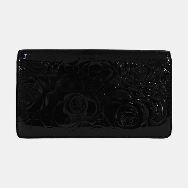 WOC Patent Calfskin Black Wallet