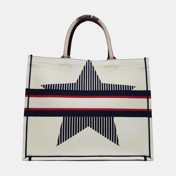 Authenticated pre-owned  Book Tote Large Canvas White - Tote Bag at Looply
