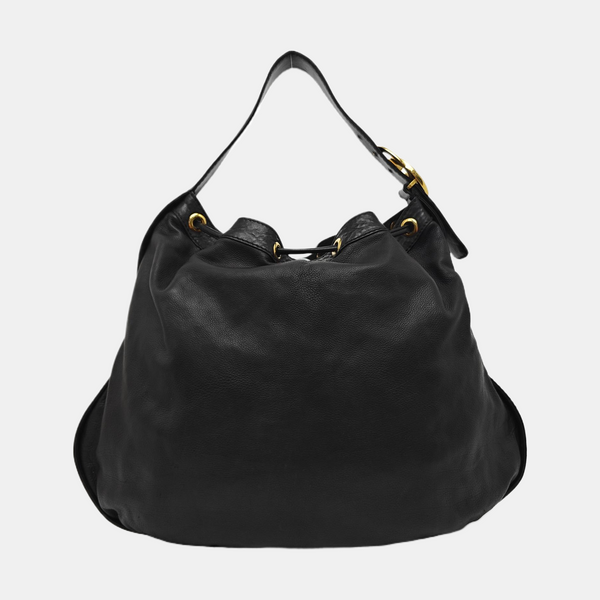 Calfskin Top Handle Bag Black