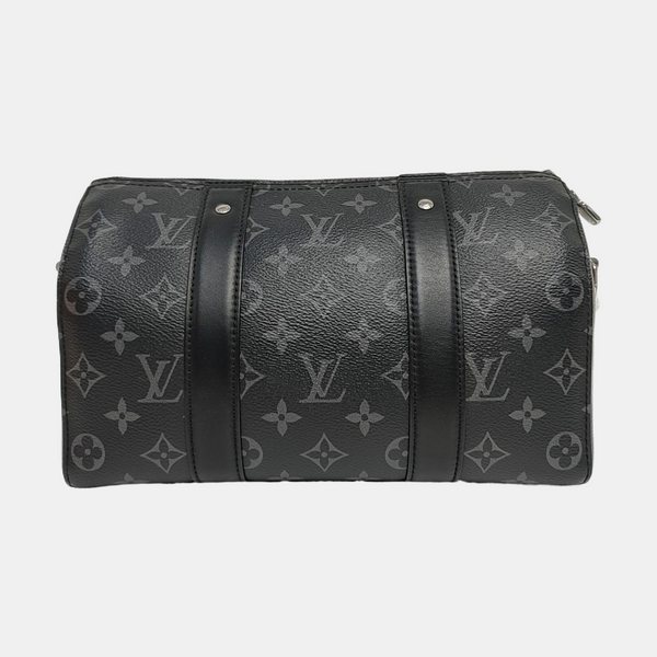 KEEPALL Monogram Coated Canvas Black