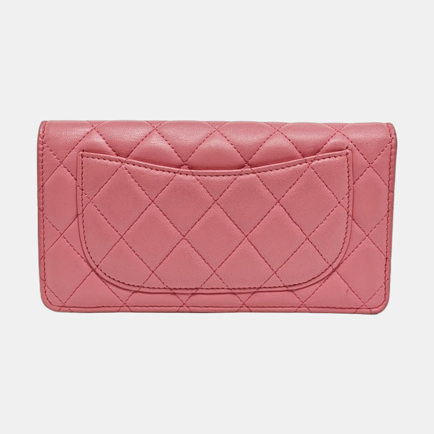 Quilted Lambskin Wallet Pink