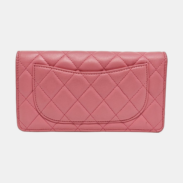 Quilted Lambskin Wallet Pink