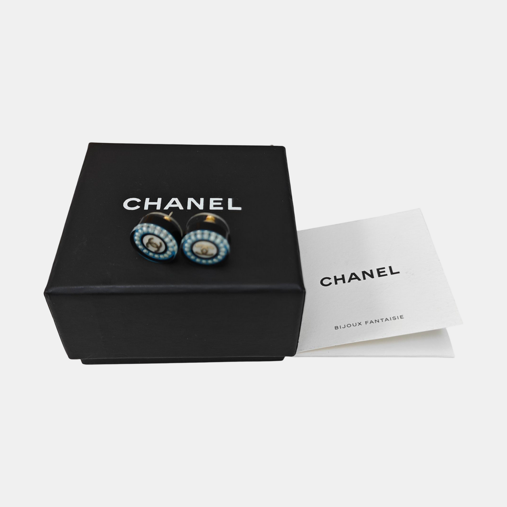 Resin Blue Stud Earrings