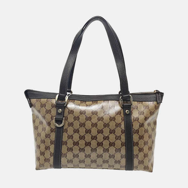 Abbey Monogram Coated Canvas Beige