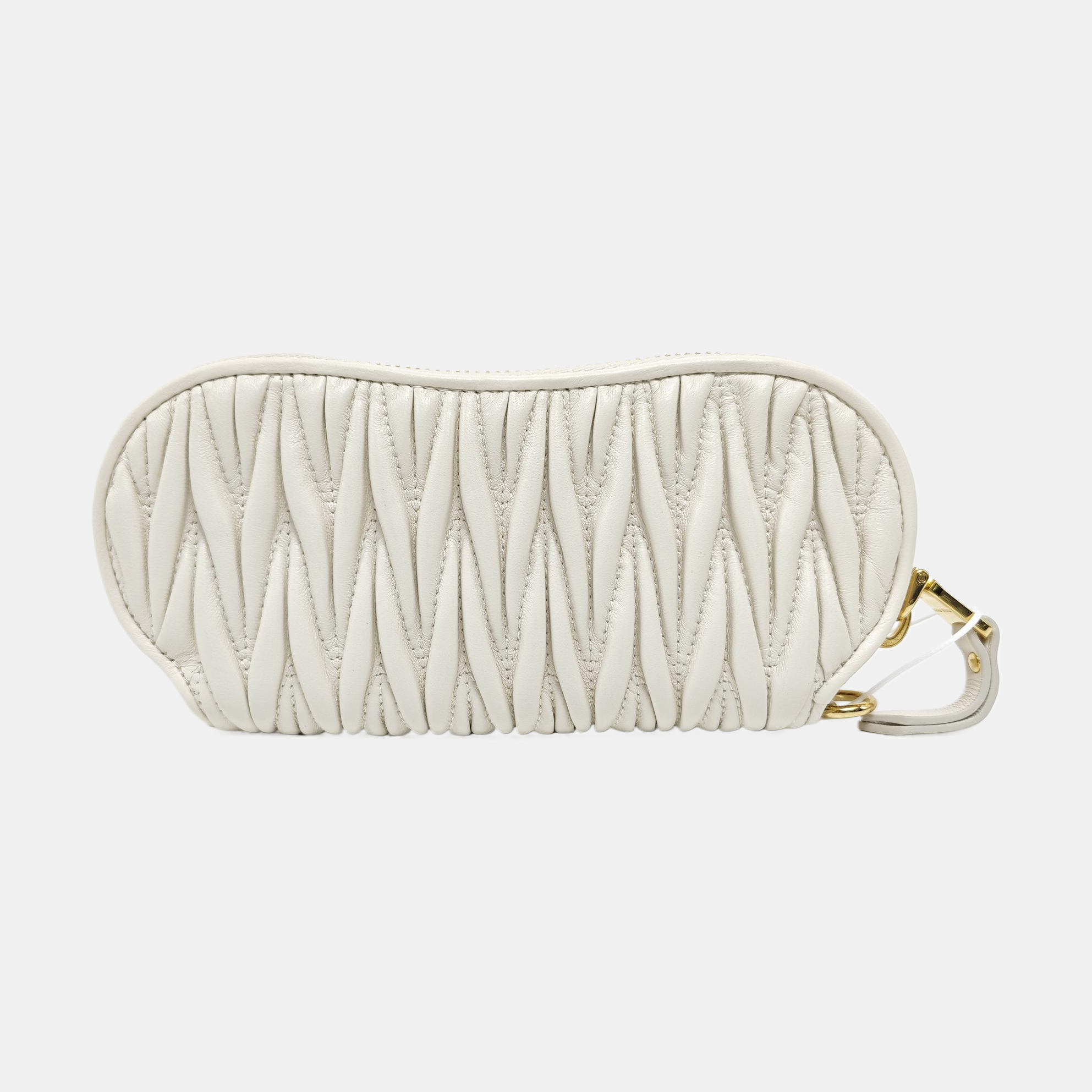 Quilted Lambskin Clutch White