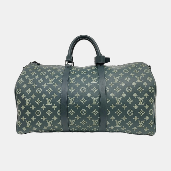 KEEPALL 50 Monogram Calfskin Green