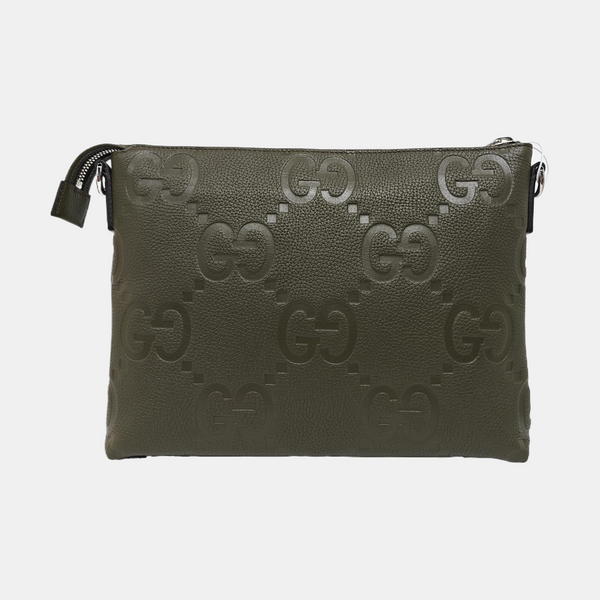 GG Messenger Medium Monogram Calfskin Green