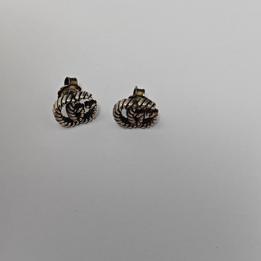 GG Running 925 Sterling Silver Stud Earrings
