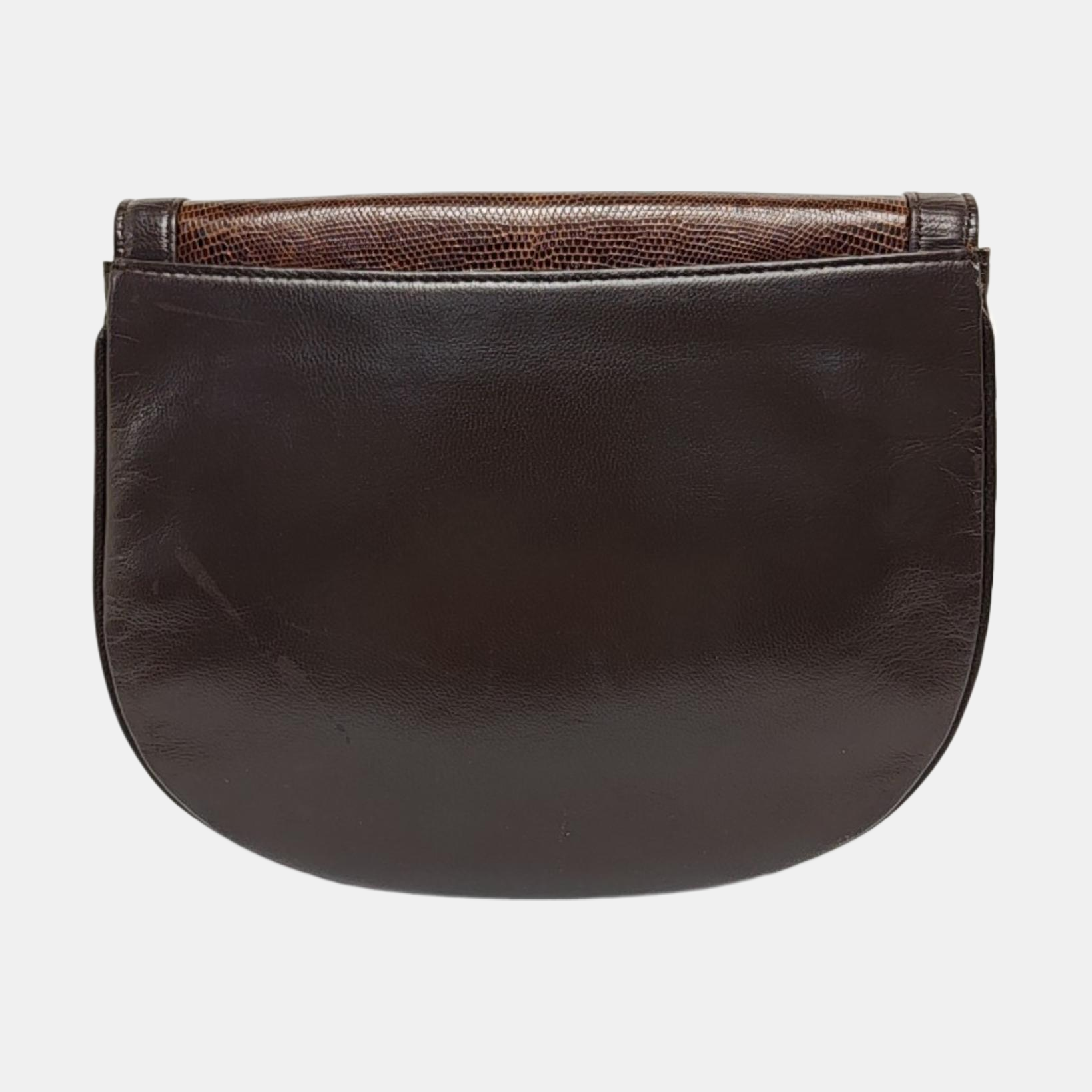 Lizard Shoulder Bag Brown