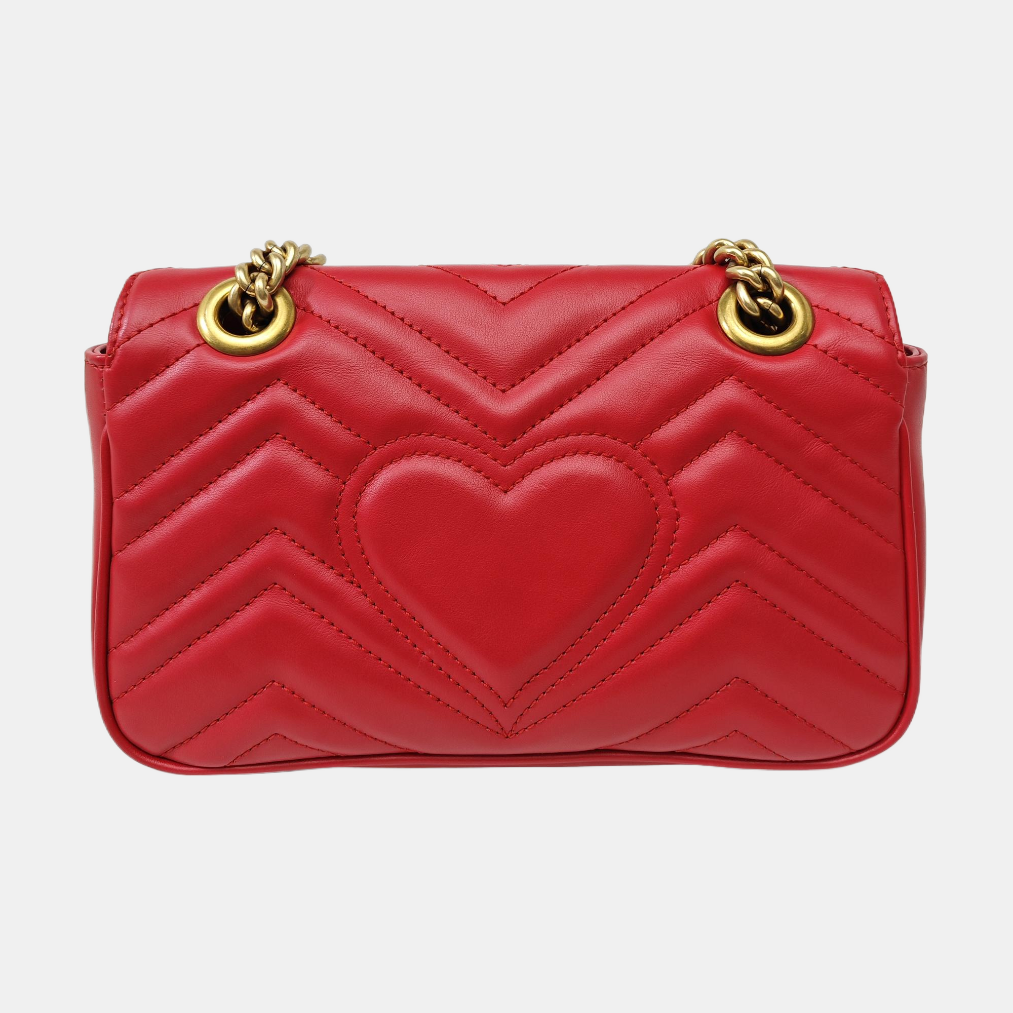 GG Marmont Small Quilted Calfskin Red