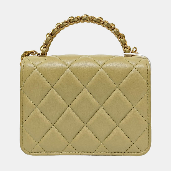 Authenticated pre-owned  CLASSIC FLAP Quilted Lambskin Green - Shoulder Bag at Looply